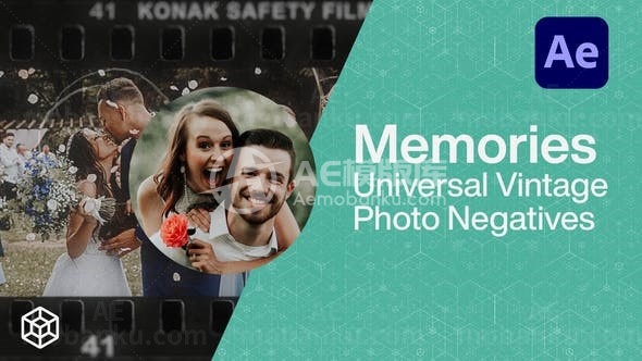 复古影视影带传输展示效果幻灯片AE模板