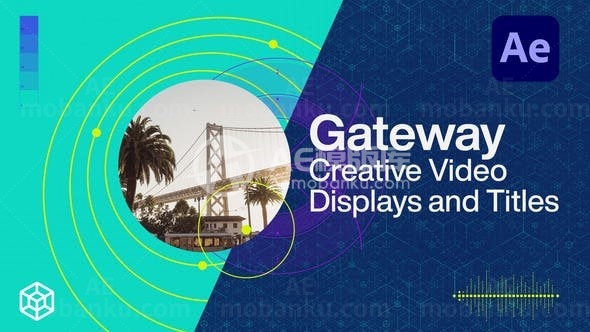 创意视频显示和文字标题展示AE模板