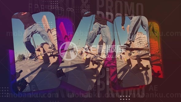 三重定格城市体育运动片头AE模板