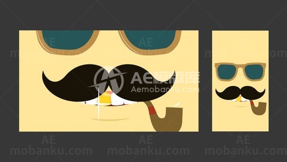 卡通风格父亲节快乐宣传AE模板