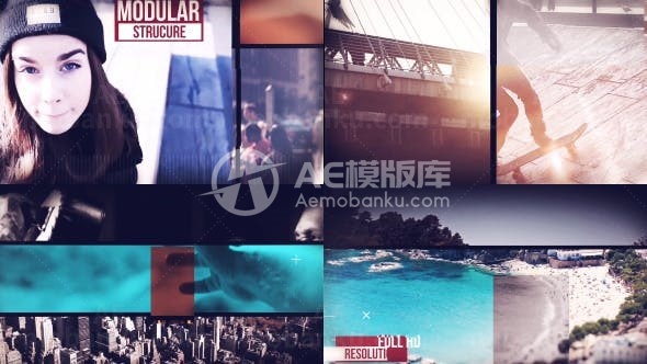 快速踏脚节奏故障效果城市视频展示AE模板