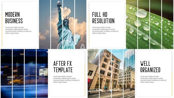 简洁线条现代风格商务展示AE模板