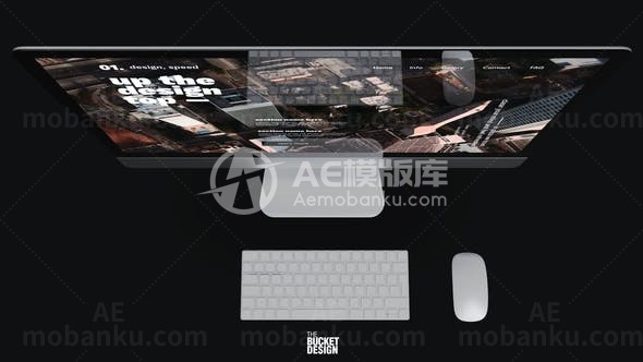 简洁显示器桌面展示AE模板