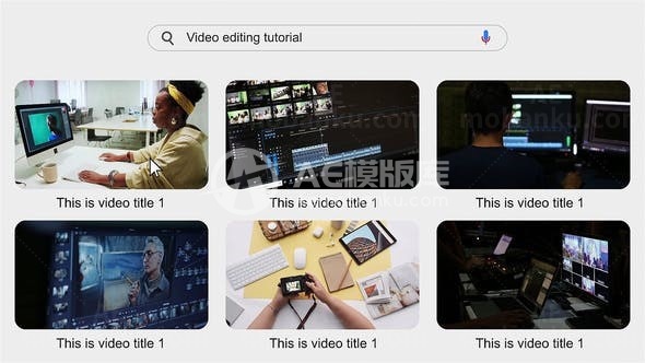 网络搜索效果揭示图片视频切换AE模板