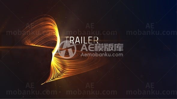 抽象金色光线线条标题展示AE模板