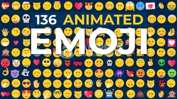 卡通风格平面动画表情包AE模板