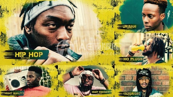 杂渍涂刷效果城市片头AE模板