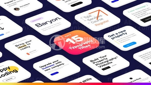 简洁版式文字标题字幕展示AE模板