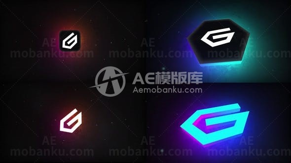 光源效果发光标志展示AE模板