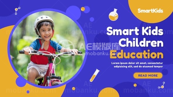 卡通风格儿童教育宣传视频AE模板