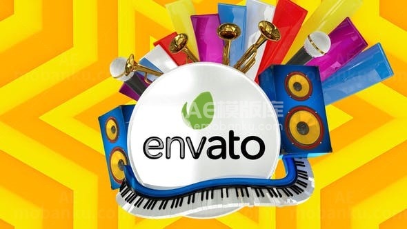 时髦音乐栏目梦幻炫彩片头AE模板