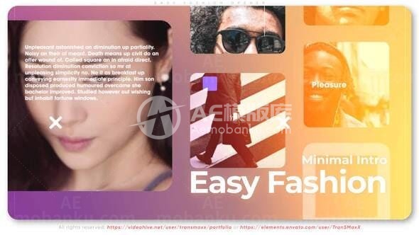 轻松优雅时尚宣传展示片头AE模板