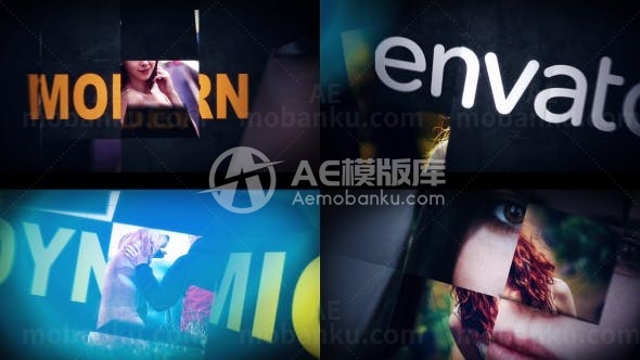 快速网格展开效果幻灯片AE模板