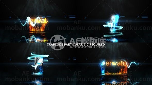 发光粒子标志展示AE模板