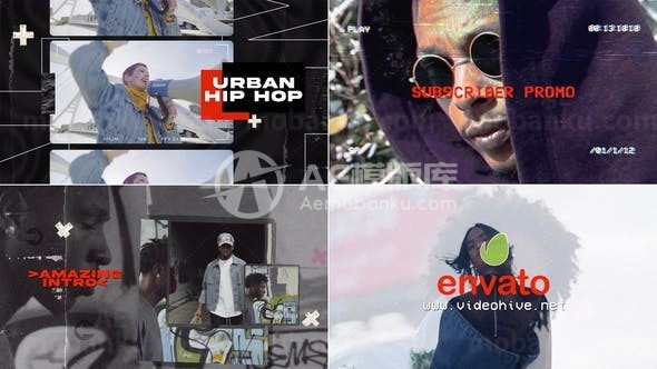 都市风格故障效果体育运动片头AE模板