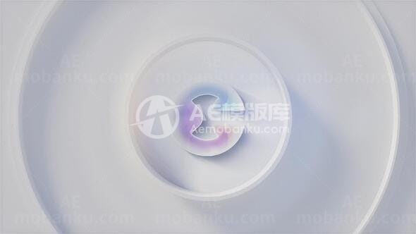 环状波纹扩散效果揭示简洁标志AE模板