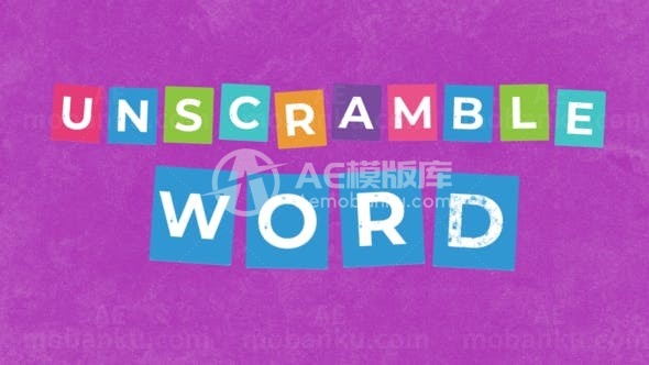 解读单词字母卡片效果文字工具AE模板