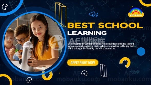 卡通风格儿童教育宣传视频AE模板