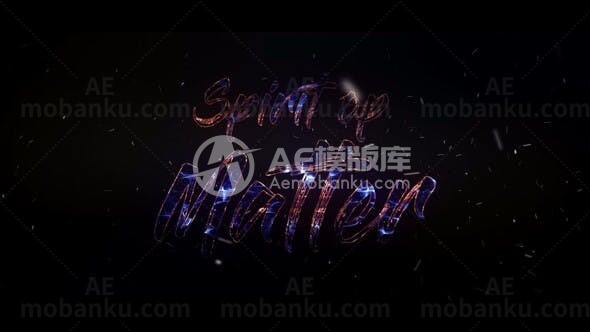 三维流光粒子穿梭效果揭示标志AE模板