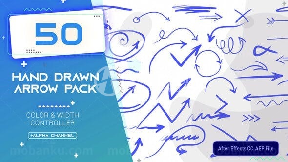 手绘箭头包AE模板