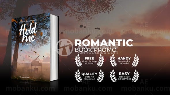 落叶背景浪漫书本宣传AE模板