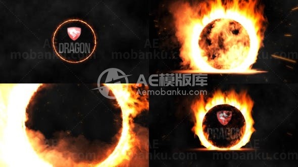 呼啦圈燃烧中心揭示标志AE模板