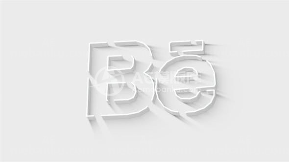 简洁石膏生成拼接标志展示AE模板