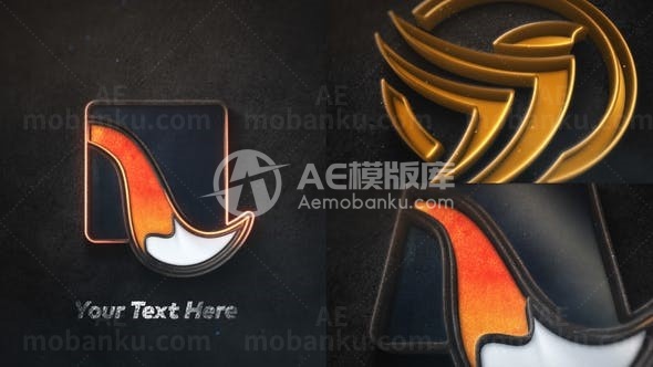 史诗三维金属光泽标志片头AE模板