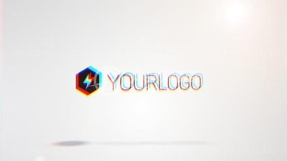 简洁故障重影效果标志AE模板