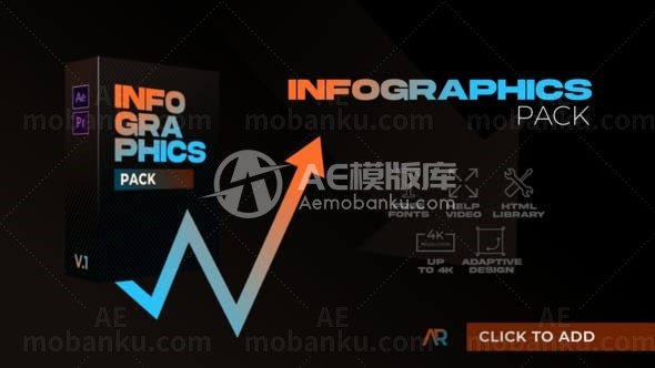 简约动态数据信息统计图表AE模板