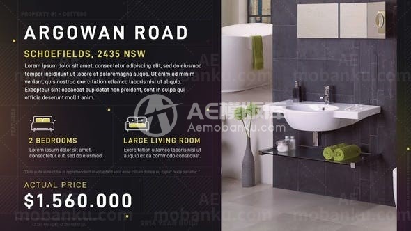 简洁地产室内设计装饰宣传AE模板