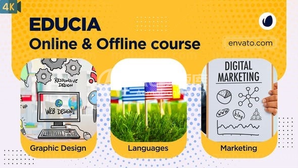 教育服务宣传展示幻灯片AE模板