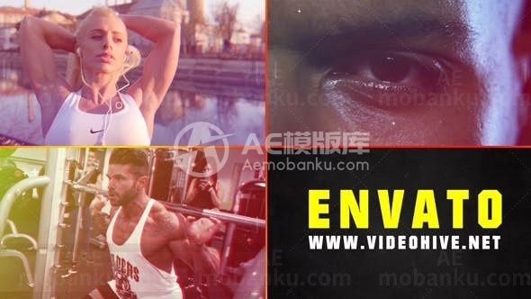 快速踏脚节奏体育健身片头AE模板