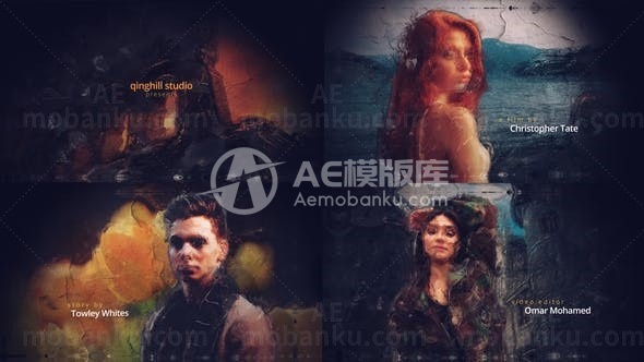 绘画效果影视片头展示AE模板