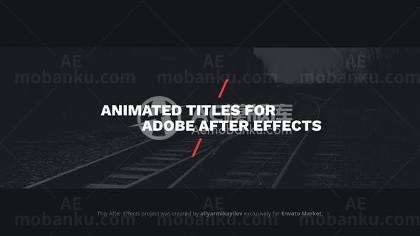 简洁文字标题动画AE模板