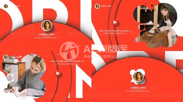 播主频道片头视频包装展示AE模板