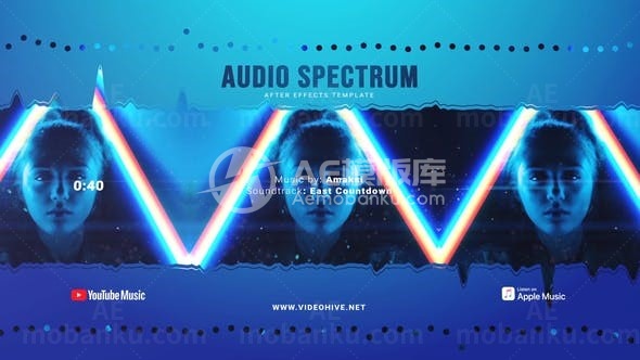 音频频谱可视化构造器展示AE模板