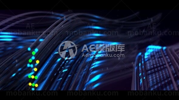 纤维光通道效果揭示标志AE模板