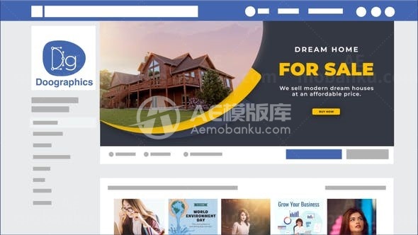 地产横幅宣传推广展示AE模板