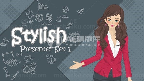 卡通角色时尚演说展示AE模板