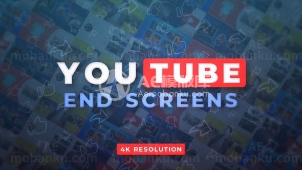 视频播客尾幕创意设计展示AE模板