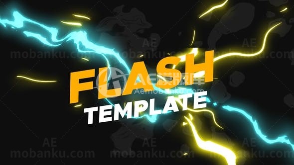 闪烁漫画风格特效片头AE模板