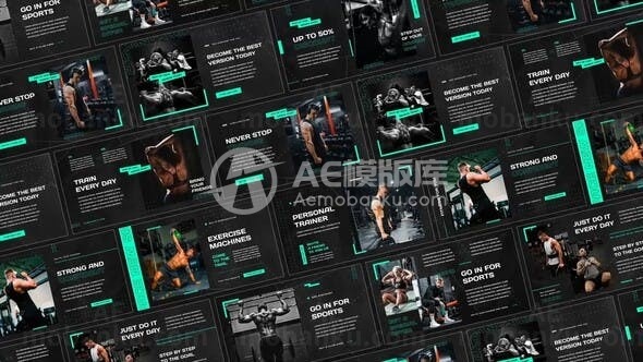 快速节奏体育运动幻灯片AE模板