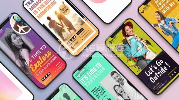 旅行景点宣传促销幻灯片AE模板