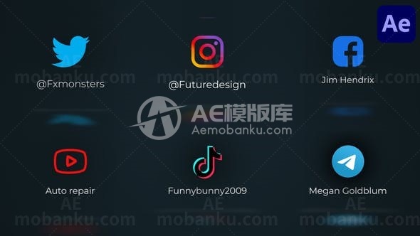 简单流体动感叠加标志包AE模板