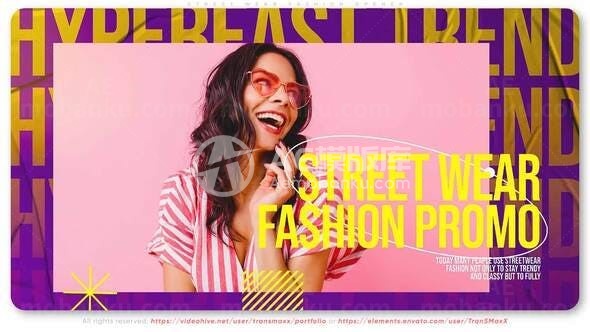 嘻哈风时尚时装店宣传片头AE模板