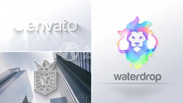 简洁光影波纹效果标志AE模板