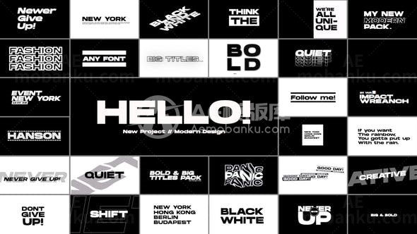 文本大标题字幕动态显示AE模板