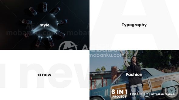 快速踏脚节奏版式片头文字标题AE模板