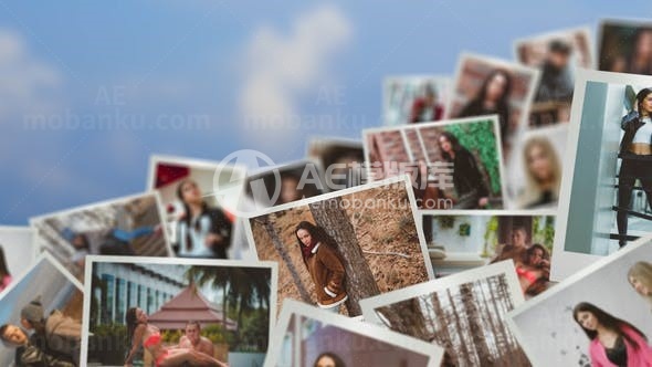 温馨回忆漂浮照片聚焦展示AE模板